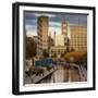 Canal with downtown view, White River State Park, Indianapolis, Indiana, USA.-Anna Miller-Framed Photographic Print