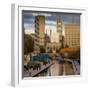 Canal with downtown view, White River State Park, Indianapolis, Indiana, USA.-Anna Miller-Framed Photographic Print