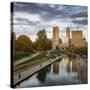 Canal with downtown view, White River State Park, Indianapolis, Indiana, USA.-Anna Miller-Stretched Canvas