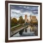 Canal with downtown view, White River State Park, Indianapolis, Indiana, USA.-Anna Miller-Framed Photographic Print