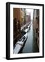 Canal with Snow on Gondolas with Bridge Sigh, Venice, Italy-Darrell Gulin-Framed Photographic Print