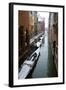 Canal with Snow on Gondolas with Bridge Sigh, Venice, Italy-Darrell Gulin-Framed Photographic Print