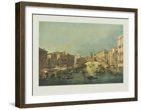 Canale Grande and Rialto-bridge, Venice-Francesco Guardi-Framed Collectable Print