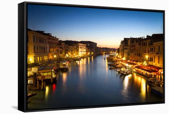 Canale Grande at Dusk, Venice, Italy-fisfra-Framed Stretched Canvas
