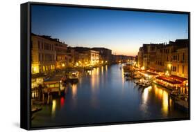 Canale Grande at Dusk, Venice, Italy-fisfra-Framed Stretched Canvas