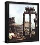 Canaletto (I) (Capriccio Romano, Colosseum with the ruins of the temple of the Vespian) Art Poster-null-Framed Poster