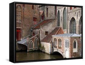 Canals, Bruges, Belgium-Kymri Wilt-Framed Stretched Canvas