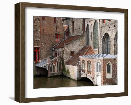 Canals, Bruges, Belgium-Kymri Wilt-Framed Premium Photographic Print