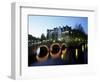 Canals, Illuminated Bridges and Traditional Buildings at Night, Amsterdam, Holland-Lee Frost-Framed Photographic Print