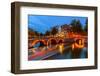 Canals in Amsterdam at Night-sborisov-Framed Photographic Print