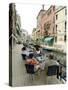 Canalside Cafe, Venice, Veneto, Italy-Ethel Davies-Stretched Canvas