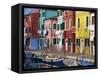 Canalside Houses Burano Island, Venice, Veneto, Italy, Europe-Rob Cousins-Framed Stretched Canvas