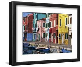 Canalside Houses Burano Island, Venice, Veneto, Italy, Europe-Rob Cousins-Framed Photographic Print