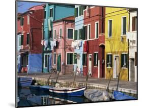 Canalside Houses Burano Island, Venice, Veneto, Italy, Europe-Rob Cousins-Mounted Photographic Print