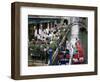 Canalside Restaurant, Venice, Veneto, Italy-Michael Short-Framed Photographic Print