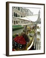 Canalside Vegetable Market Stall, Venice, Veneto, Italy-Ethel Davies-Framed Photographic Print