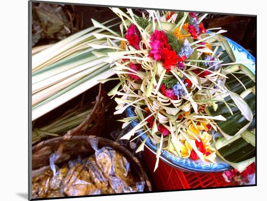 Canang Sari, Traditional Balinese Daily Offering, Ubud, Bali, Indonesia-Jay Sturdevant-Mounted Photographic Print