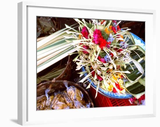 Canang Sari, Traditional Balinese Daily Offering, Ubud, Bali, Indonesia-Jay Sturdevant-Framed Photographic Print