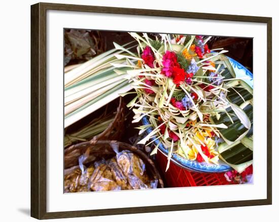 Canang Sari, Traditional Balinese Daily Offering, Ubud, Bali, Indonesia-Jay Sturdevant-Framed Photographic Print