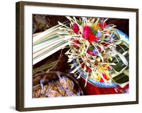 Canang Sari, Traditional Balinese Daily Offering, Ubud, Bali, Indonesia-Jay Sturdevant-Framed Photographic Print