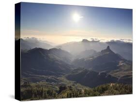 Canary Islands, Gran Canaria, Central Mountains, View of West Gran Canaria from Roque Nublo-Michele Falzone-Stretched Canvas