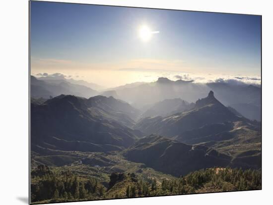 Canary Islands, Gran Canaria, Central Mountains, View of West Gran Canaria from Roque Nublo-Michele Falzone-Mounted Photographic Print