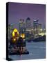 Canary Wharf and Docklands Skyline from Woolwich, London, England, United Kingdom-Charles Bowman-Stretched Canvas