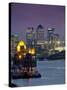 Canary Wharf and Docklands Skyline from Woolwich, London, England, United Kingdom-Charles Bowman-Stretched Canvas