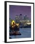 Canary Wharf and Docklands Skyline from Woolwich, London, England, United Kingdom-Charles Bowman-Framed Photographic Print