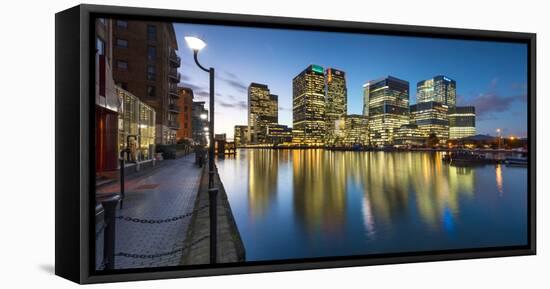 Canary Wharf at Dusk, Docklands, London, England, United Kingdom, Europe-Chris Hepburn-Framed Stretched Canvas