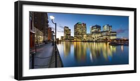 Canary Wharf at Dusk, Docklands, London, England, United Kingdom, Europe-Chris Hepburn-Framed Premium Photographic Print