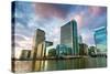 Canary Wharf at Dusk, Docklands, London, England, United Kingdom, Europe-Chris Hepburn-Stretched Canvas