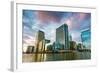 Canary Wharf at Dusk, Docklands, London, England, United Kingdom, Europe-Chris Hepburn-Framed Photographic Print