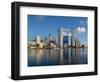 Canary Wharf cityscape, Docklands, London, England, United Kingdom, Europe-Charles Bowman-Framed Photographic Print