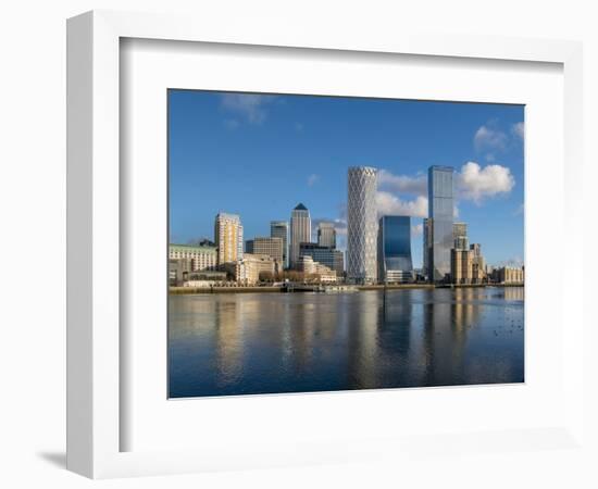 Canary Wharf cityscape, Docklands, London, England, United Kingdom, Europe-Charles Bowman-Framed Photographic Print