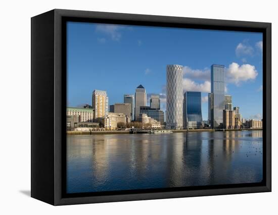 Canary Wharf cityscape, Docklands, London, England, United Kingdom, Europe-Charles Bowman-Framed Stretched Canvas