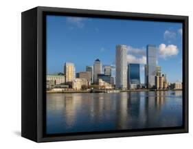 Canary Wharf cityscape, Docklands, London, England, United Kingdom, Europe-Charles Bowman-Framed Stretched Canvas