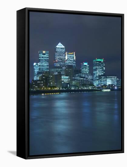 Canary Wharf, Docklands, Viewed from Wapping, London, England, United Kingdom, Europe-Wogan David-Framed Stretched Canvas