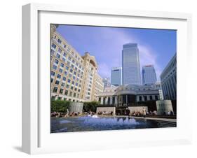 Canary Wharf from Cabot Square, Docklands, London, England, UK-Jean Brooks-Framed Photographic Print