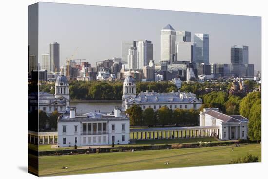 Canary Wharf from Greenwich Park, London, 2009-Peter Thompson-Stretched Canvas