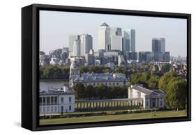 Canary Wharf from Greenwich Park, London, 2009-Peter Thompson-Framed Stretched Canvas