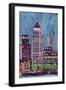 Canary Wharf in London Docklands-Frances Treanor-Framed Giclee Print