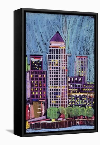 Canary Wharf in London Docklands-Frances Treanor-Framed Stretched Canvas