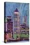 Canary Wharf in London Docklands-Frances Treanor-Stretched Canvas