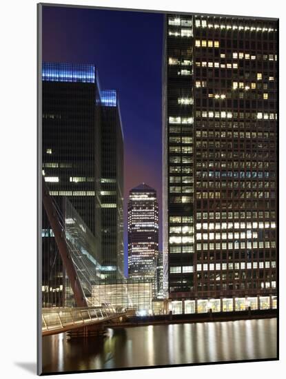 Canary Wharf, Major Business District in London, One of London's Two Main Financial Centres, Contai-David Bank-Mounted Photographic Print