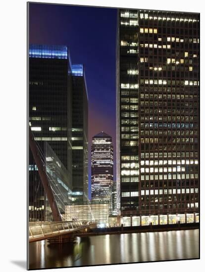 Canary Wharf, Major Business District in London, One of London's Two Main Financial Centres, Contai-David Bank-Mounted Photographic Print