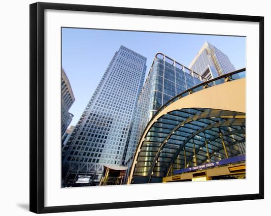 Canary Wharf Station, Isle of Dogs, Docklands, London, England, United Kingdom, Europe-Charles Bowman-Framed Photographic Print