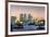 Canary Wharf with Thames Barrier, London, England, United Kingdom, Europe-Charles Bowman-Framed Photographic Print