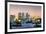 Canary Wharf with Thames Barrier, London, England, United Kingdom, Europe-Charles Bowman-Framed Photographic Print