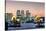 Canary Wharf with Thames Barrier, London, England, United Kingdom, Europe-Charles Bowman-Stretched Canvas